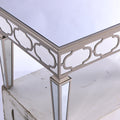 Elegant Shiny Silver Mirror Coffee Table, Cocktail Table 39.5 