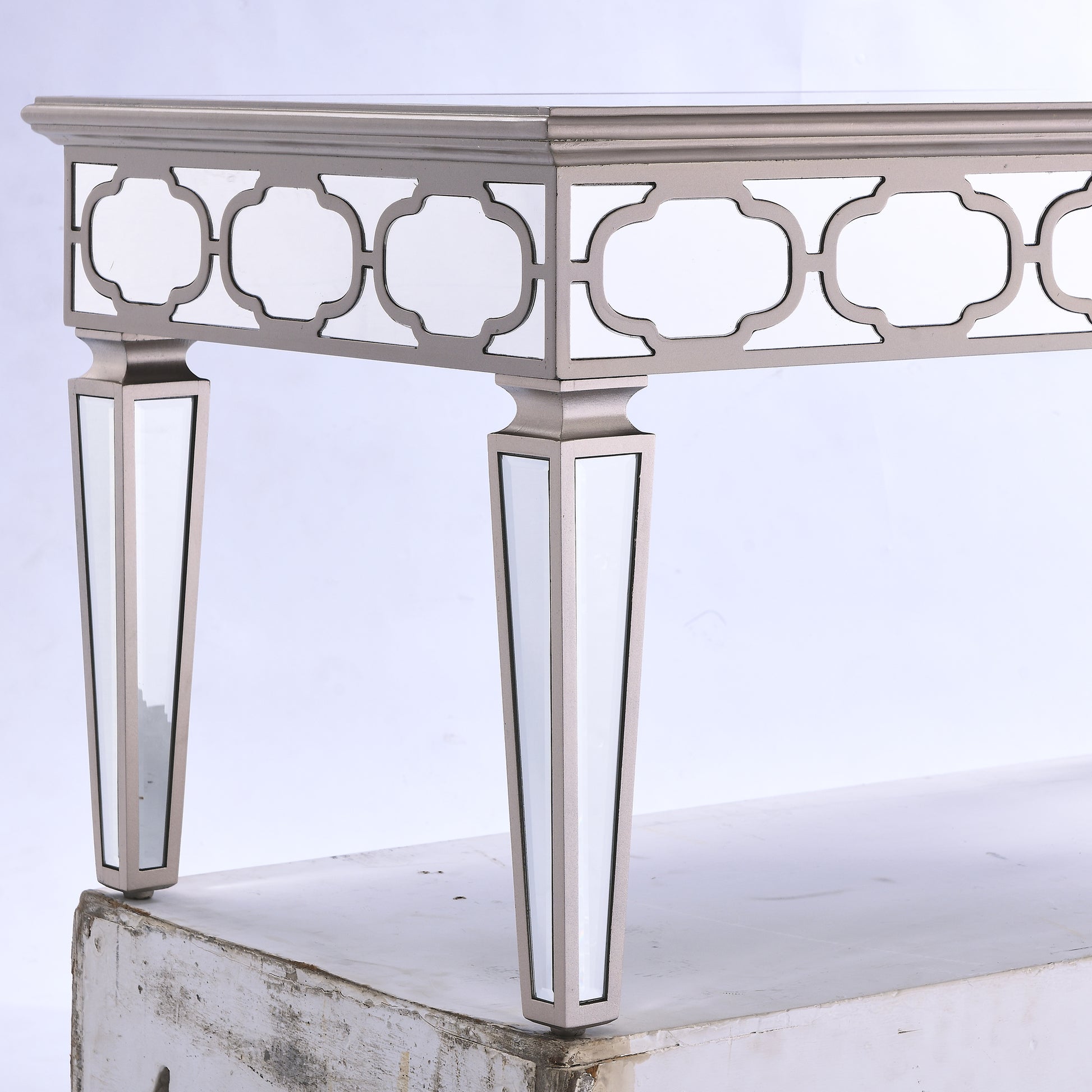 Elegant Shiny Silver Mirror Coffee Table, Cocktail Table 39.5 "X 21.5" X 19.5 " Silver Folding Desk Top Dining Room American Design Automatic Floor Mount Corner Bookcase Kitchen & Dining Tables Laminated Glass H Shape