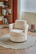 Swivel Barrel Chair, Comfy Round Accent Sofa Chair For Living Room, 360 Degree Swivel Barrel Club Chair, Leisure Arm Chair For Nursery, Hotel, Bedroom, Office, Lounge Beige Beige Primary Living Space Modern Foam Polyester