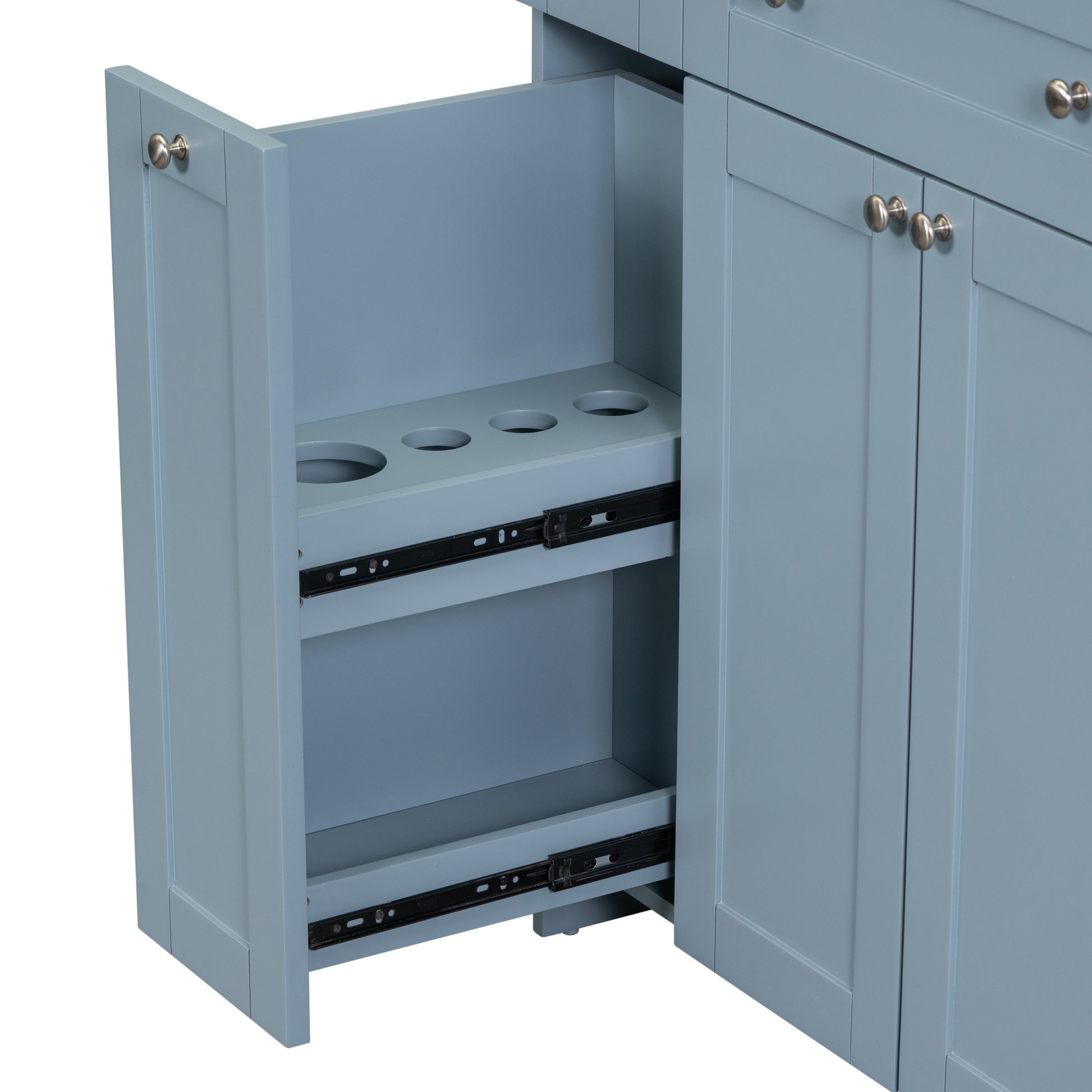 30 Inch Blue Bathroom Vanity With Ceramic Sink Combo, Abundant Storage Cabinet 2 Soft Close Doors And Double Tier Deep Drawer Blue Bathroom Mdf