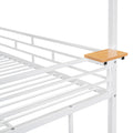 Twin Over Twin Metal Bunk Bed, Metal Housebed With Slide And Storage Stair, White With White Slide White Iron