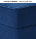 Ottoman Of Module Sofa, Navy Blue Corduroy Velvet, Spring Pack Cushions Dark Gray Corduroy