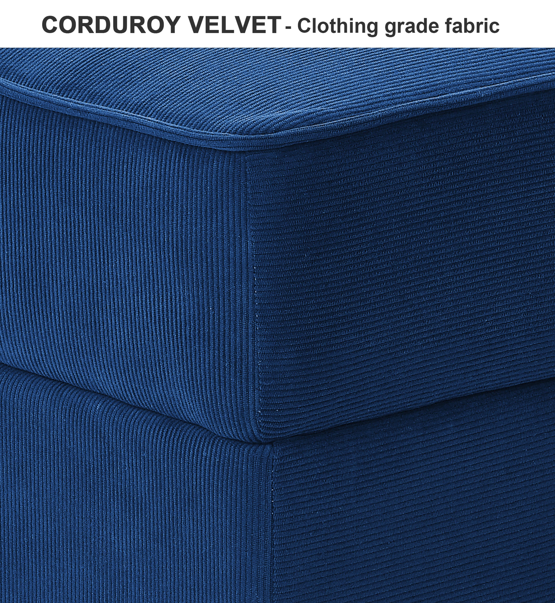 Single Seat Of Module Sofa Without Armrest, Navy Blue Corduroy Velvet Navy Corduroy