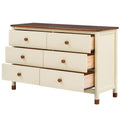 3 Pieces Bedroom Sets Full Size Bear Shape Platform Bed With Nightstand And Storage Dresser,Cream Walnut Cream Wood