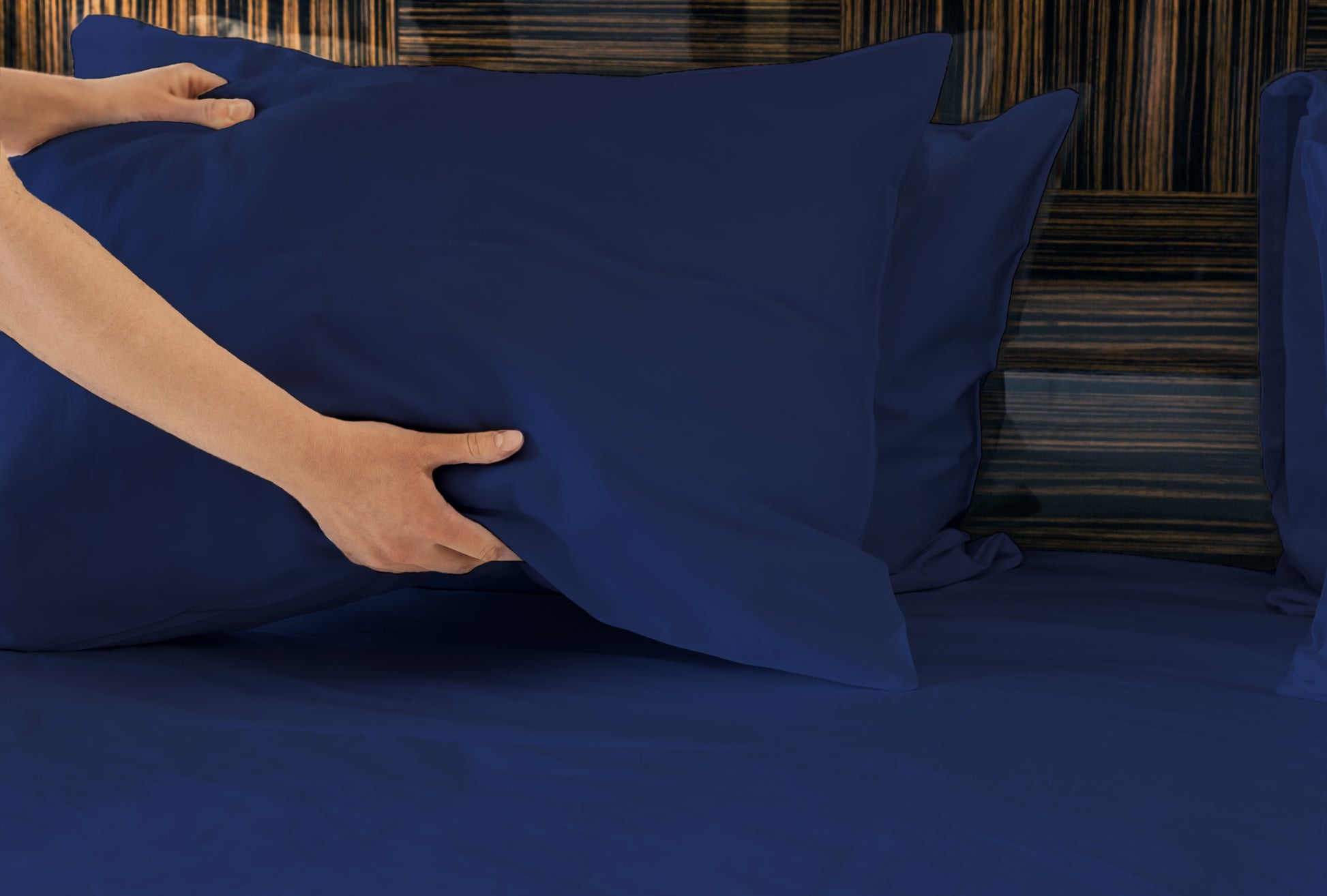 Luxurious Viscose From 100% Bamboo 2 Piece Pillowcase Setoeko Tex Certified, King Indigo Dark Blue Bamboo