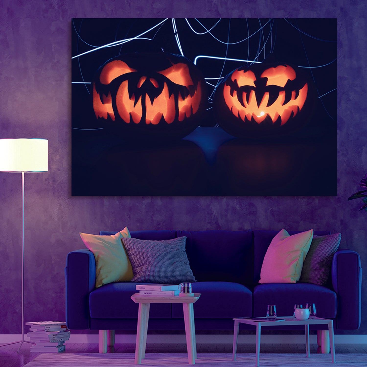 1Pcs Drop Ping Framed Canvas Wall Art Decor Painting For Halloween,Scary Pumpkin Painting For Halloween Gift, Decoration For Halloween Office Living Room, Bedroom Decor 4028In Thickness 1.5Inch Rectangle Framed Multicolor Halloween Oversized 41In Canvas