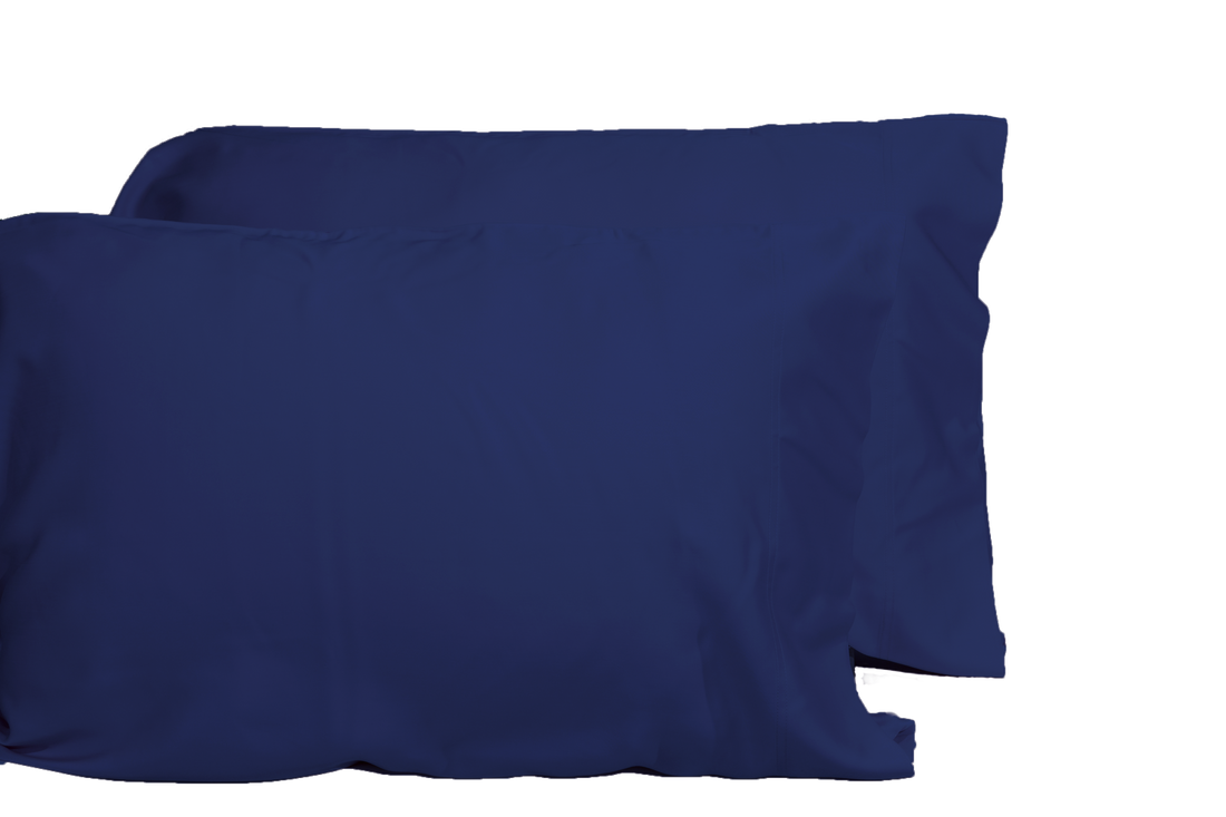 Luxurious Viscose From 100% Bamboo 2 Piece Pillowcase Setoeko Tex Certified, Queen Indigo Dark Blue Bamboo