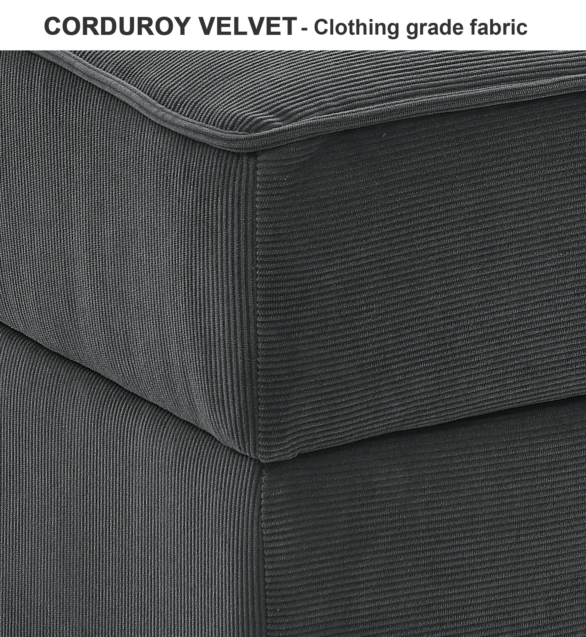 Middle Seat Of Module Sofa Without Armrest, Gray Corduroy Velvet Navy Corduroy