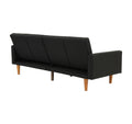 Adjustable Sofa In Black Faux Leather Black Fabric