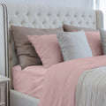 Luxuriously Soft 100% Viscose Derived From Bamboo 4 Piece Sheet Setoeko Tex Certified, Queen Pale Rose Rose Bamboo