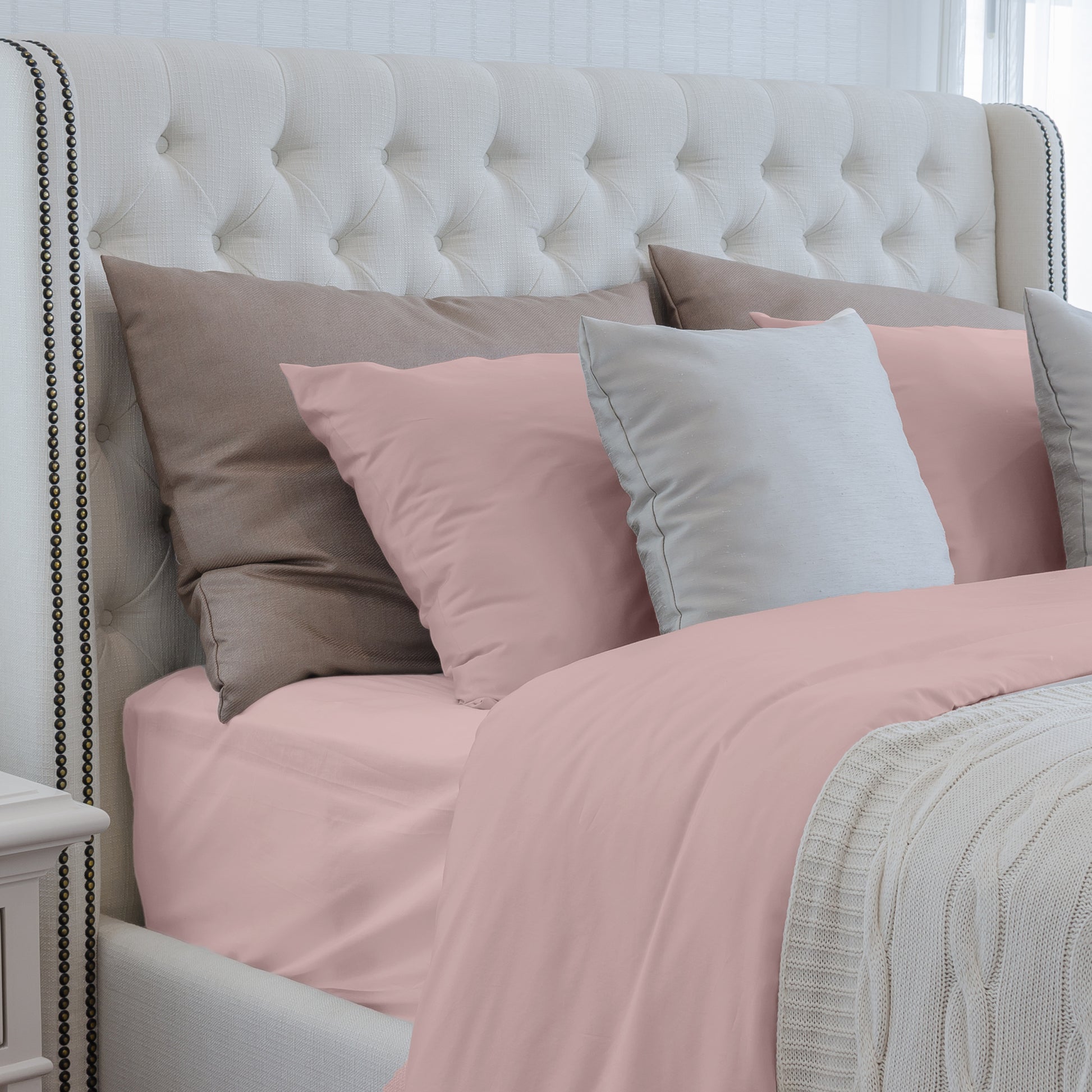 Luxuriously Soft 100% Viscose Derived From Bamboo 4 Piece Sheet Set, Oeko Tex Certified, King Pale Rose Rose Bamboo