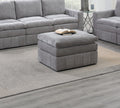 Contemporary 1Pc Ottoman Modular Plush Chair Sectional Sofa Living Room Furniture Granite Morgan Fabric Suede Grey Suede Primary Living Space Grey Contemporary,Modern Rectangle Fabric