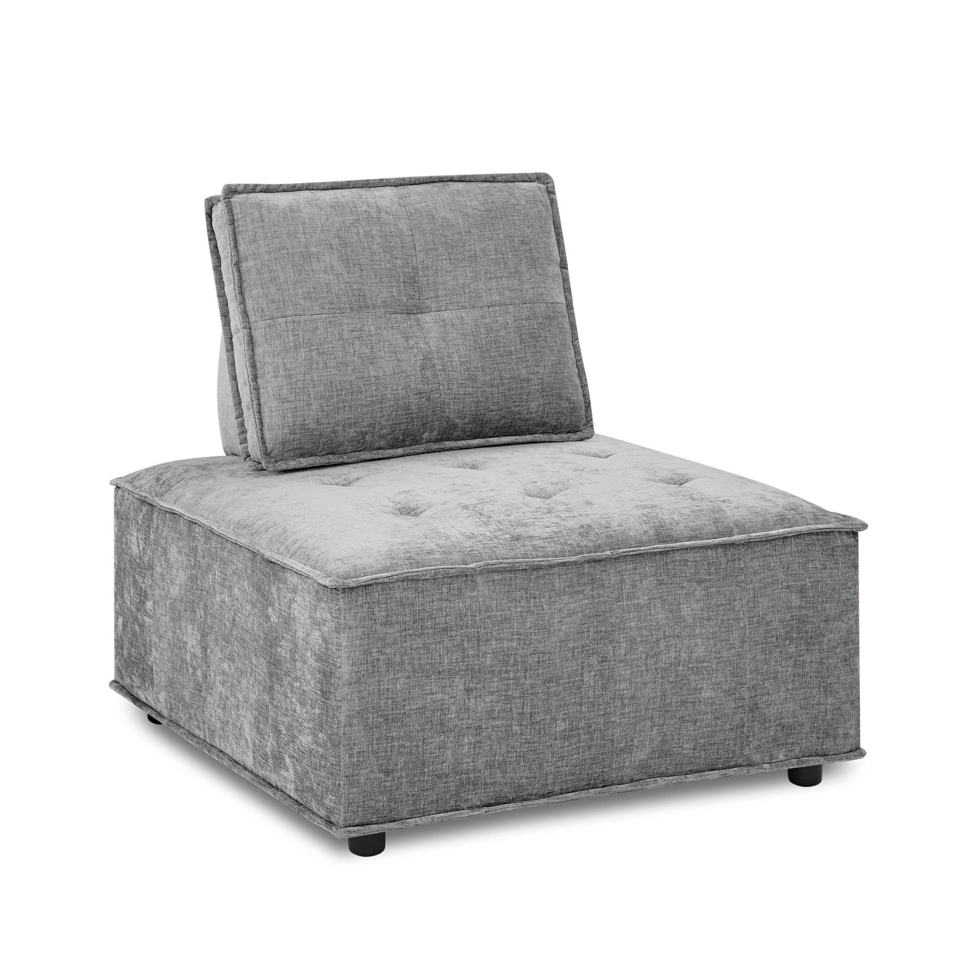 L Shape Modular Sectional Sofa, Diy Combination, Chenille Grey Chenille Wood Tight Back Eucalyptus Square Arms Foam Chenille 4 Seat