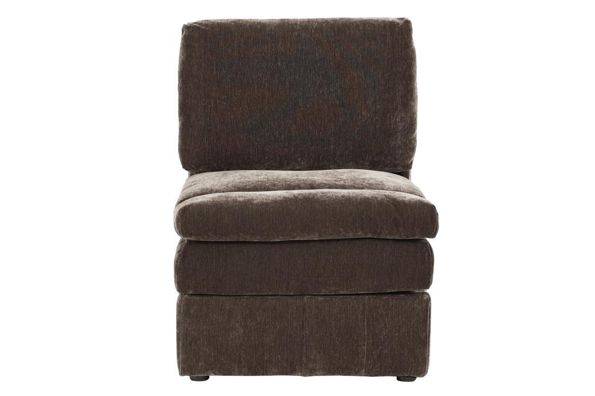 Contemporary 5Pc Set Modular L Sectional Set 1X One Arm Chair Wedge 2X Armless Chairs 2X Ottomans Mink Morgan Fabric Plush Living Room Furniture Brown Mix Suede Wood Primary Living Space Cushion Back Contemporary,Modern Modular Fabric 5 Seat