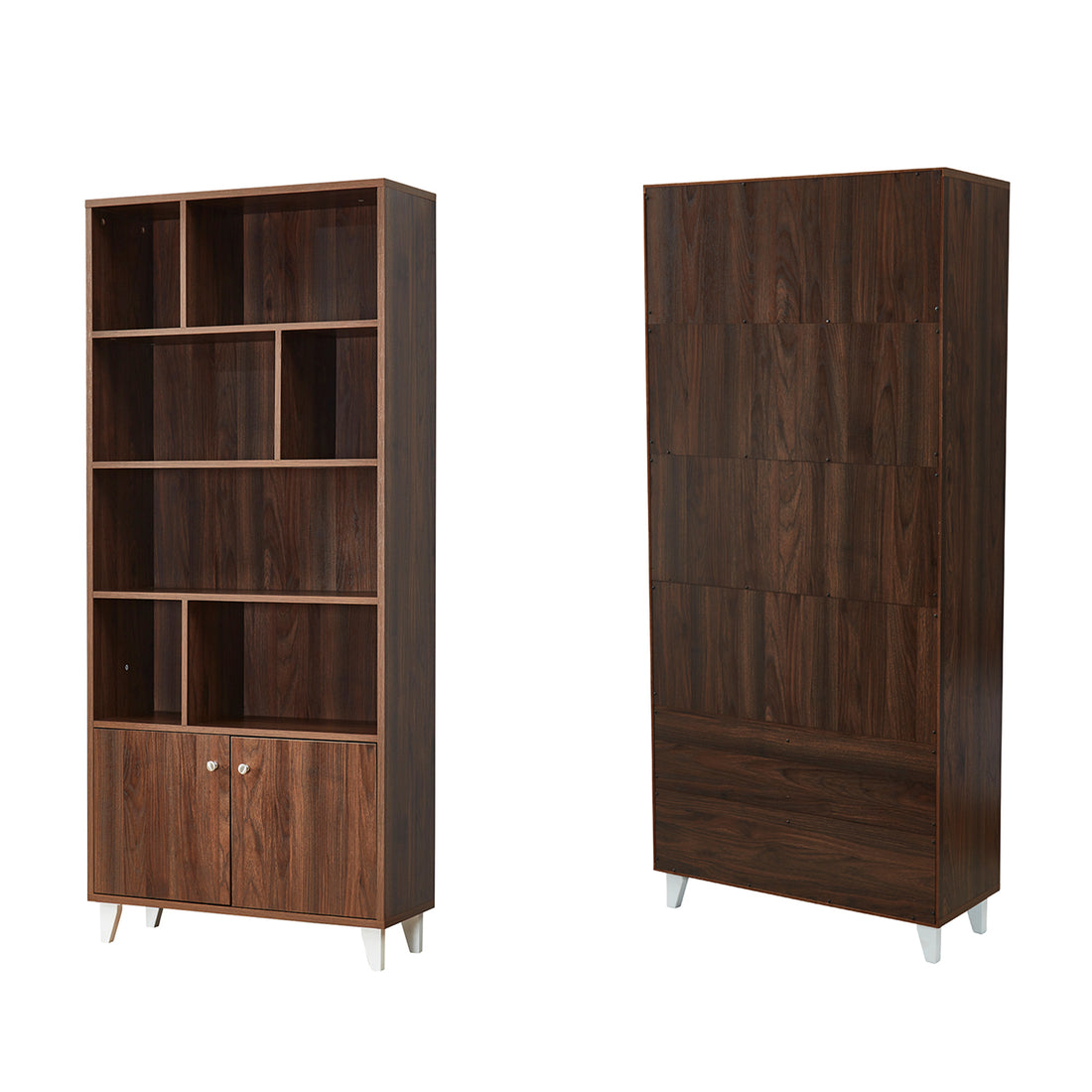 Bookcase, Bookshelf,Walnut Old Sku:Am180710 H Walnut Closed Back Wood Mdf