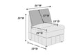 1Pc Armless Chair Modular Plush Chair Sectional Sofa Living Room Furniture Granite Morgan Fabric Suede Grey Suede Primary Living Space Cushion Back Contemporary,Modern Fabric 1 Seat