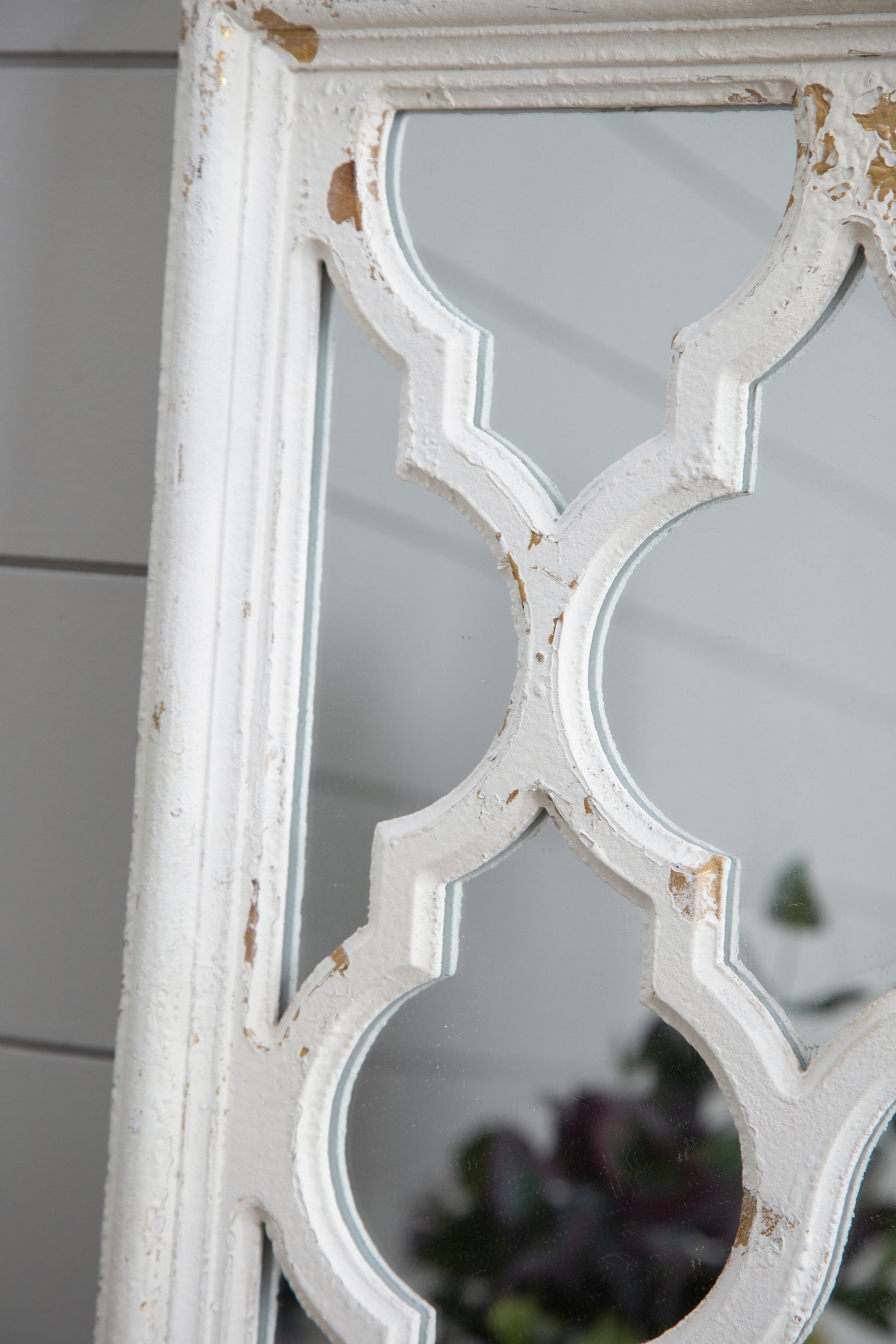 24" X 60" Distressed White Floor Mirror, Full Body Mirror For Bathroom Bedroom Living Room White Wood Glass