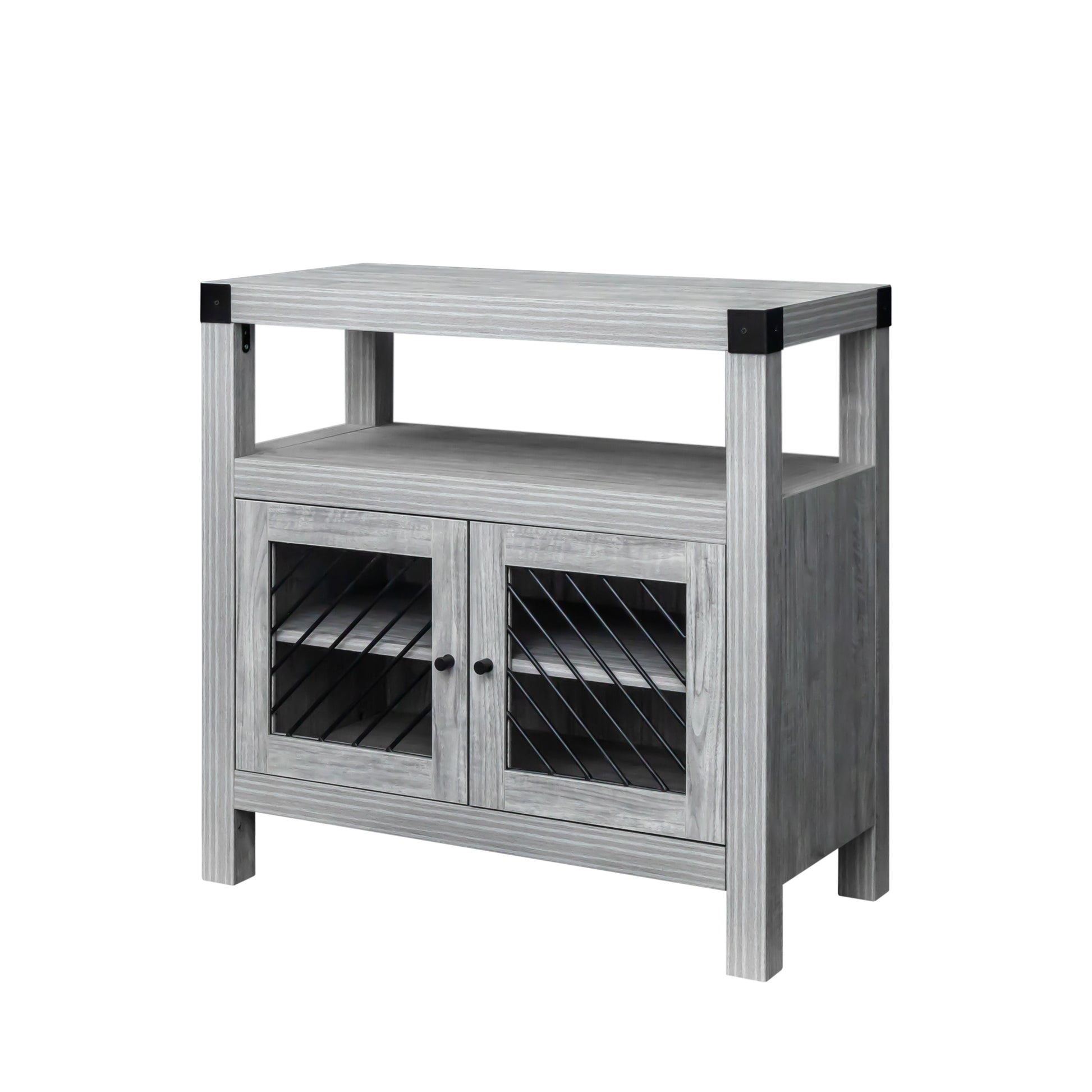 31.5" Wide Server Plaid Grey Oak Mdf Steel