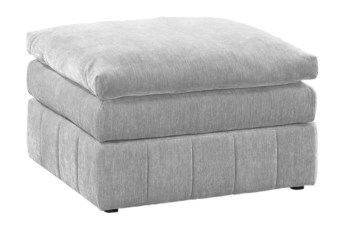 Contemporary 1Pc Ottoman Modular Plush Chair Sectional Sofa Living Room Furniture Granite Morgan Fabric Suede Grey Suede Primary Living Space Grey Contemporary,Modern Rectangle Fabric