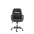 Office Chair In Black Faux Leather Black Faux Leather