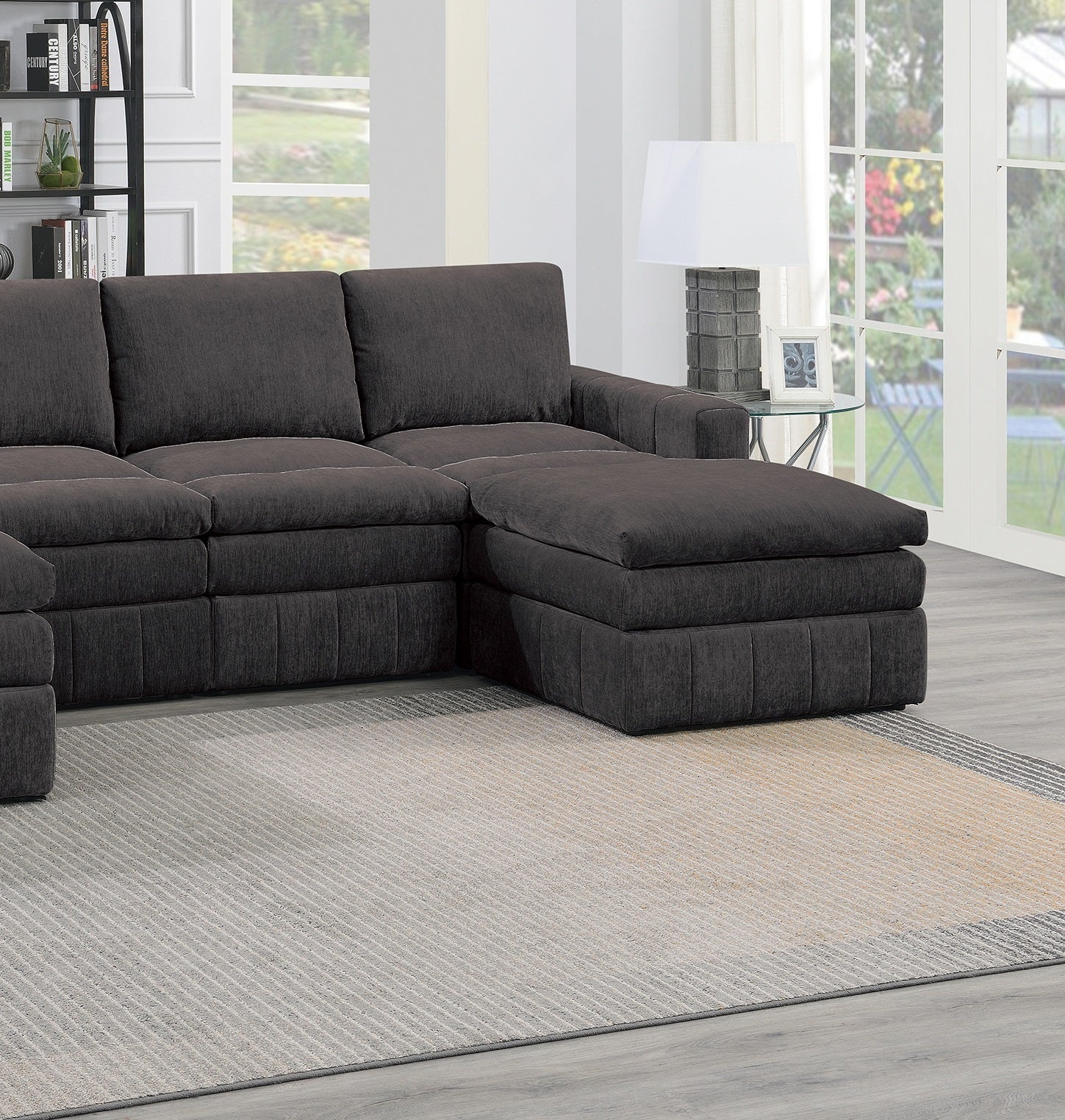 Contemporary 1Pc Armless Chair Modular Chair Sectional Sofa Living Room Furniture Mink Morgan Fabric Suede Brown Mix Primary Living Space Contemporary,Modern Suede