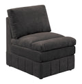 Contemporary 1Pc Armless Chair Modular Chair Sectional Sofa Living Room Furniture Mink Morgan Fabric Suede Brown Mix Primary Living Space Contemporary,Modern Suede