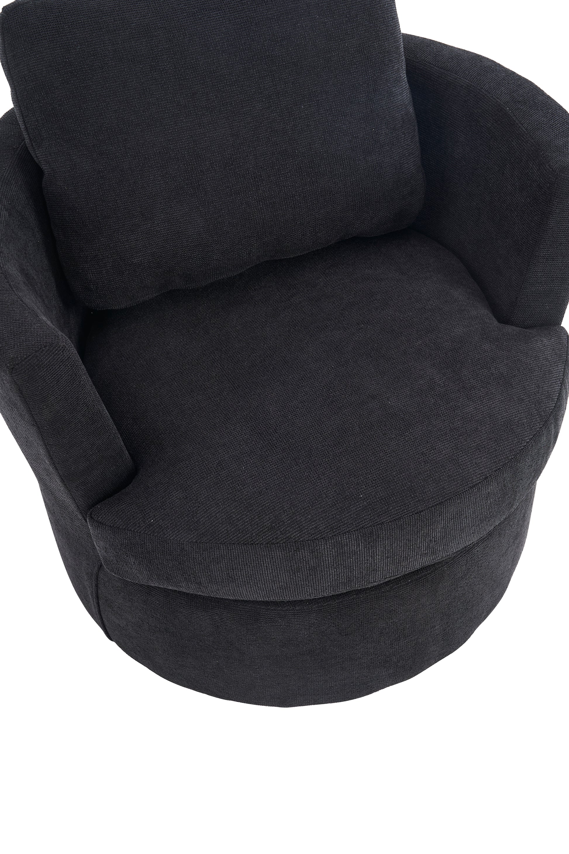 Swivel Barrel Chair, Comfy Round Accent Sofa Chair For Living Room, 360 Degree Swivel Barrel Club Chair, Leisure Arm Chair For Nursery, Hotel, Bedroom, Office, Lounge Black Black Primary Living