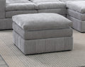 Contemporary 1Pc Ottoman Modular Plush Chair Sectional Sofa Living Room Furniture Granite Morgan Fabric Suede Grey Suede Primary Living Space Grey Contemporary,Modern Rectangle Fabric