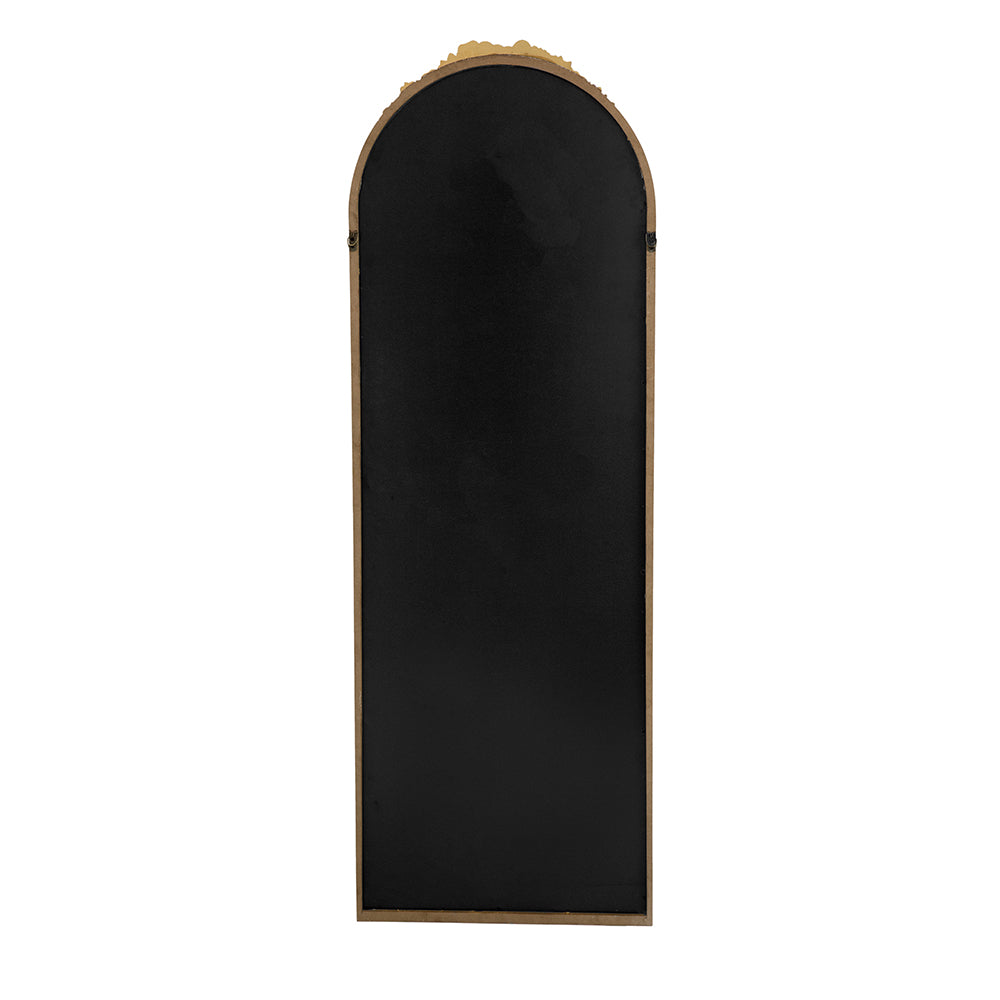 28"X53" Wood Floor Mirror, Full Body Mirror Dressing Make Up Mirror For Bathroom Bedroom Living Room Gold Wood Glass