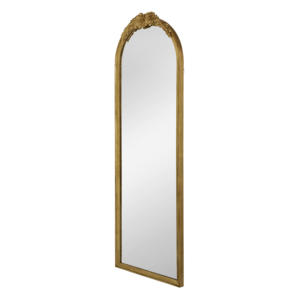 28"X53" Wood Floor Mirror, Full Body Mirror Dressing Make Up Mirror For Bathroom Bedroom Living Room Gold Wood Glass