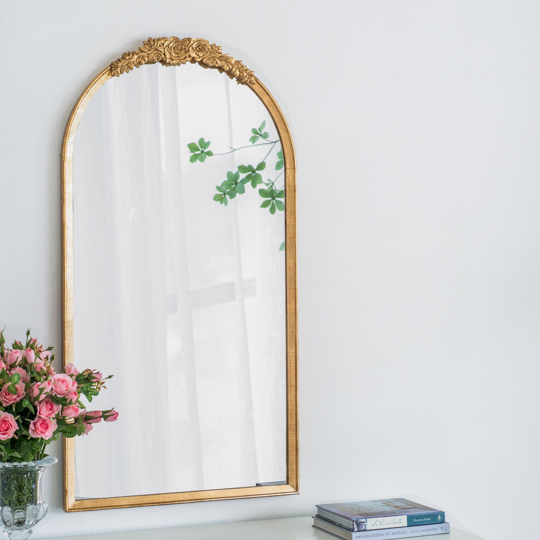 28"X53" Wood Floor Mirror, Full Body Mirror Dressing Make Up Mirror For Bathroom Bedroom Living Room Gold Wood Glass