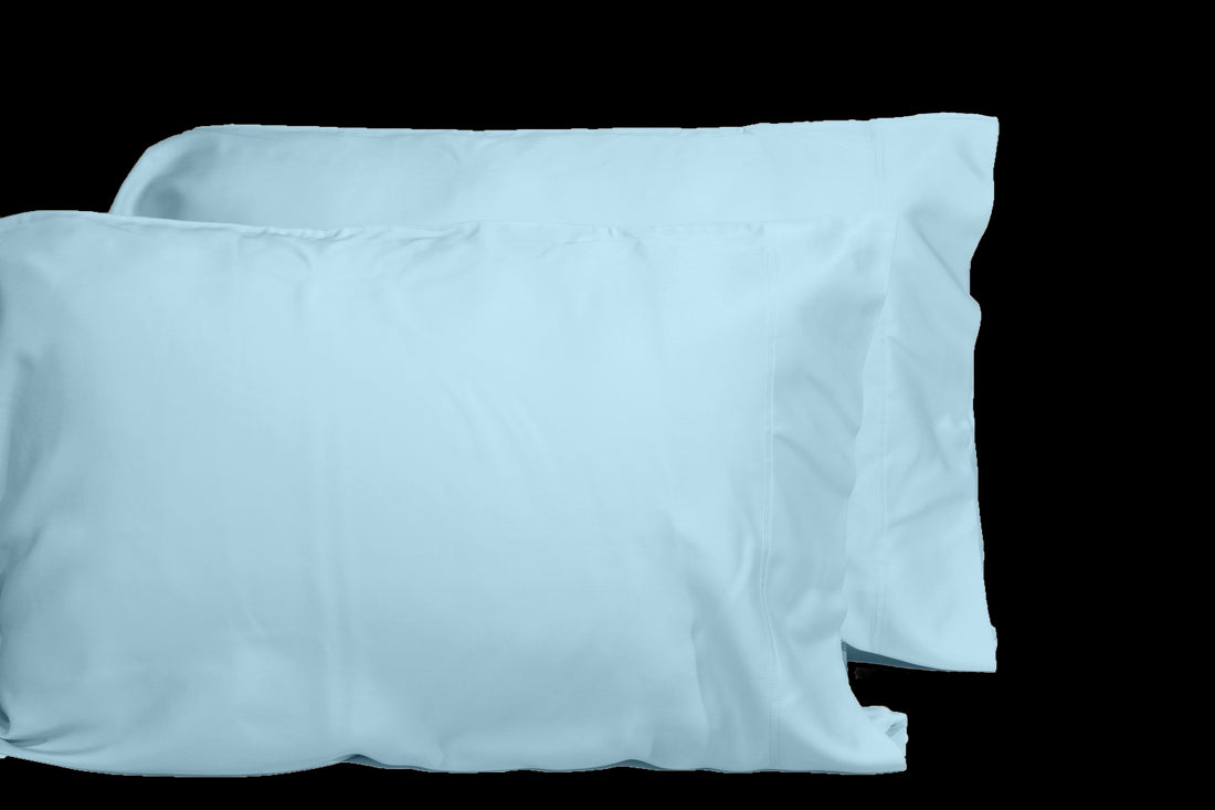 Luxurious Viscose From 100% Bamboo 2 Piece Pillowcase Setoeko Tex Certified, Queen Sky Light Blue Bamboo