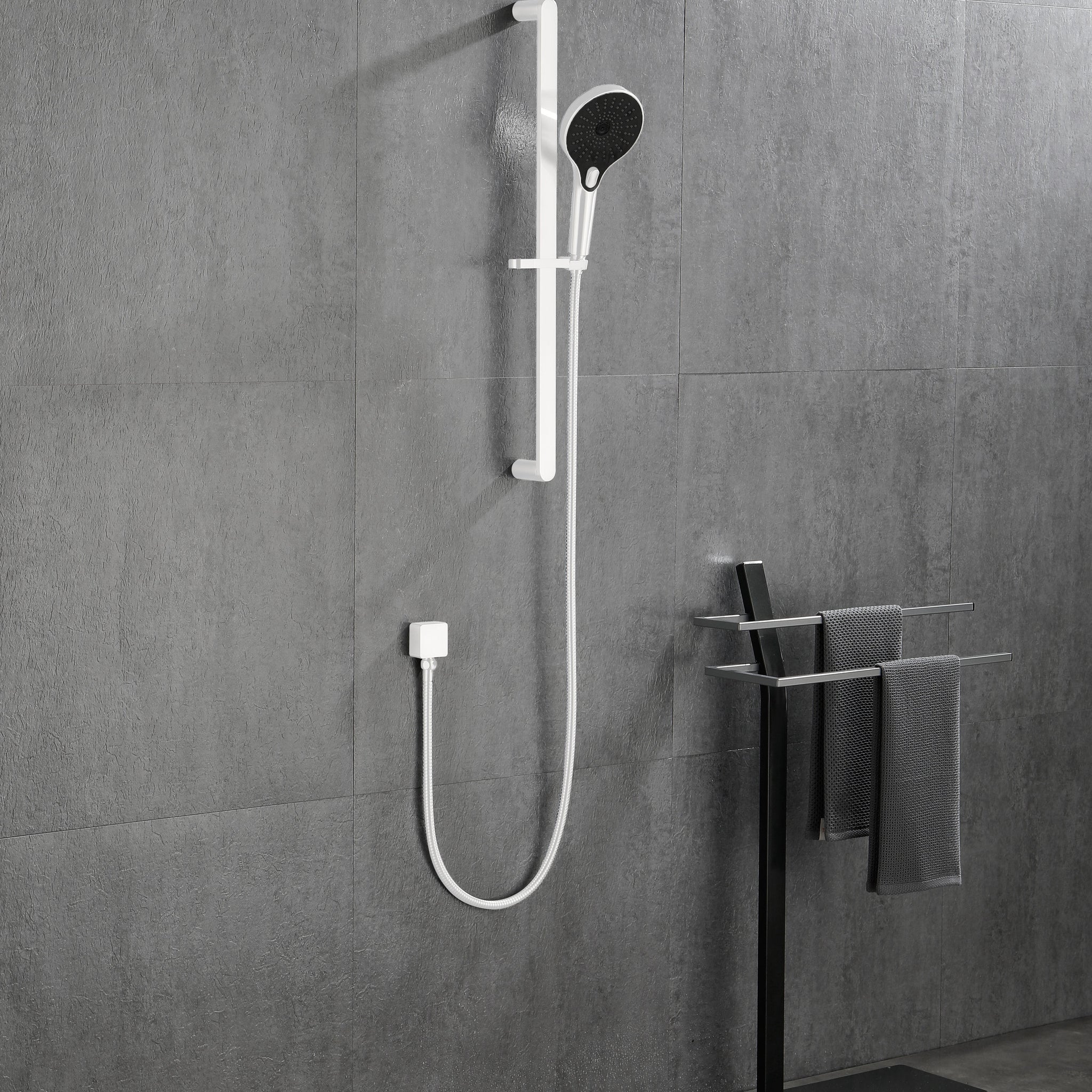 Eco Performance Handheld Shower With 28 Inch Slide Bar And 59 Inch Hose White Stainless Steel