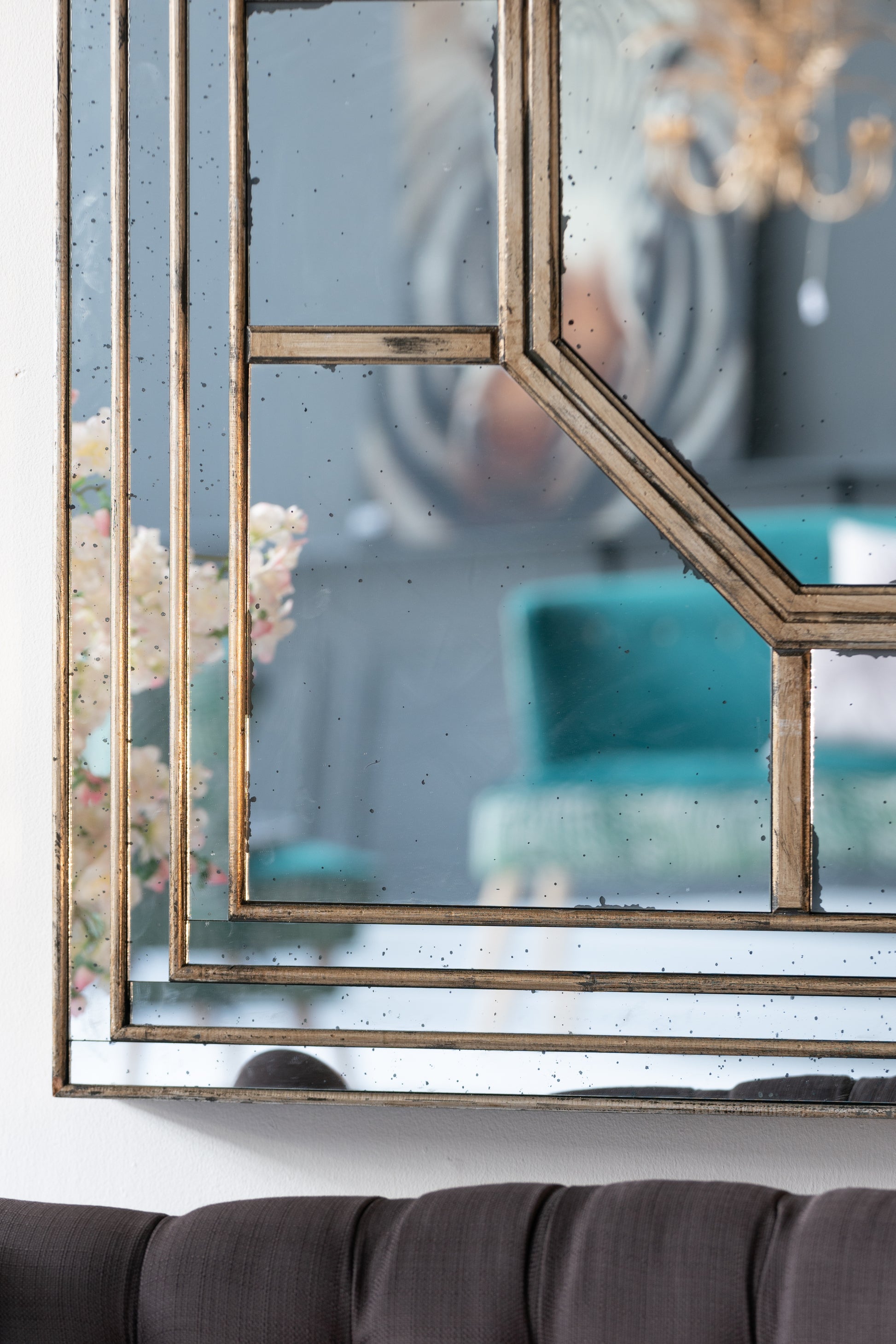 48"X48" Antique Style Decorative Square Wall Mirror With Mirrored Frame, Wall Decor For Living Room Entryway, Console Lean Against Wall Silver Mdf Glass