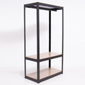 Heavy Duty Clothing Garment Rack, Freestanding Clothing Rack, Portable Closet Wardrobe With 1 Adjustable Wire Shelves 1 Clothe Rod For Hanging Clothes, Black Black Metal