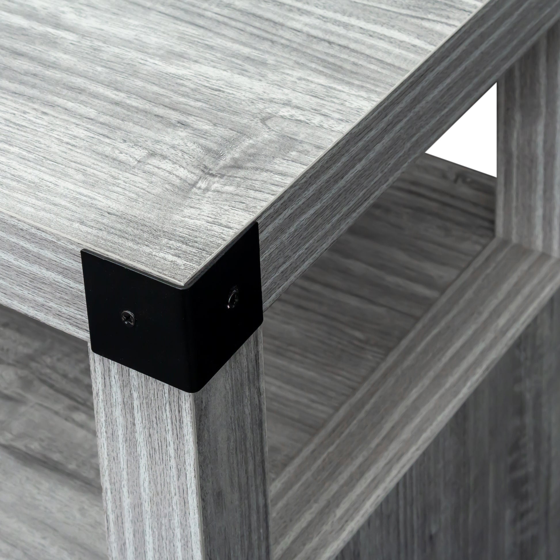 31.5" Wide Server Plaid Grey Oak Mdf Steel