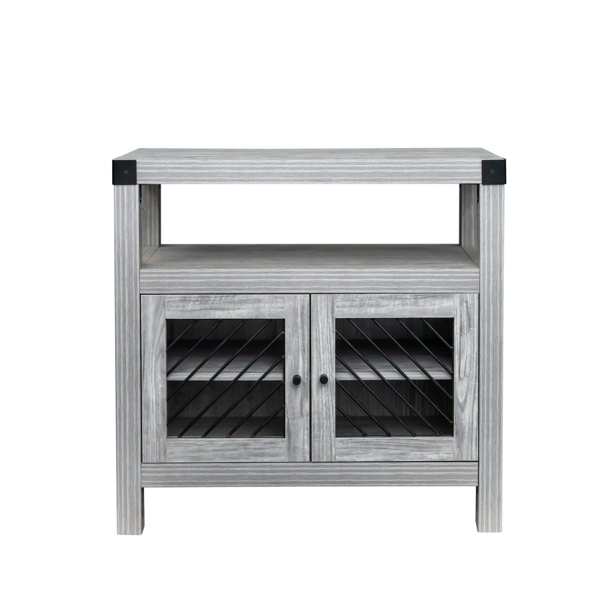 31.5" Wide Server Plaid Grey Oak Mdf Steel