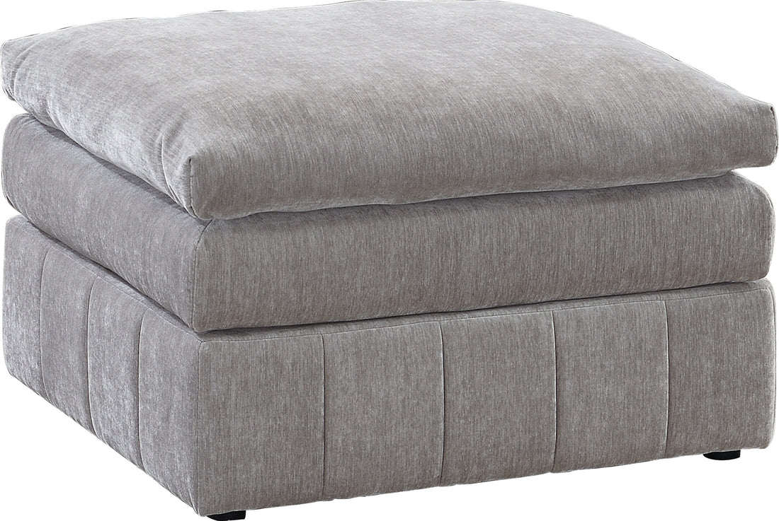 Contemporary 1Pc Ottoman Modular Plush Chair Sectional Sofa Living Room Furniture Granite Morgan Fabric Suede Grey Suede Primary Living Space Grey Contemporary,Modern Rectangle Fabric