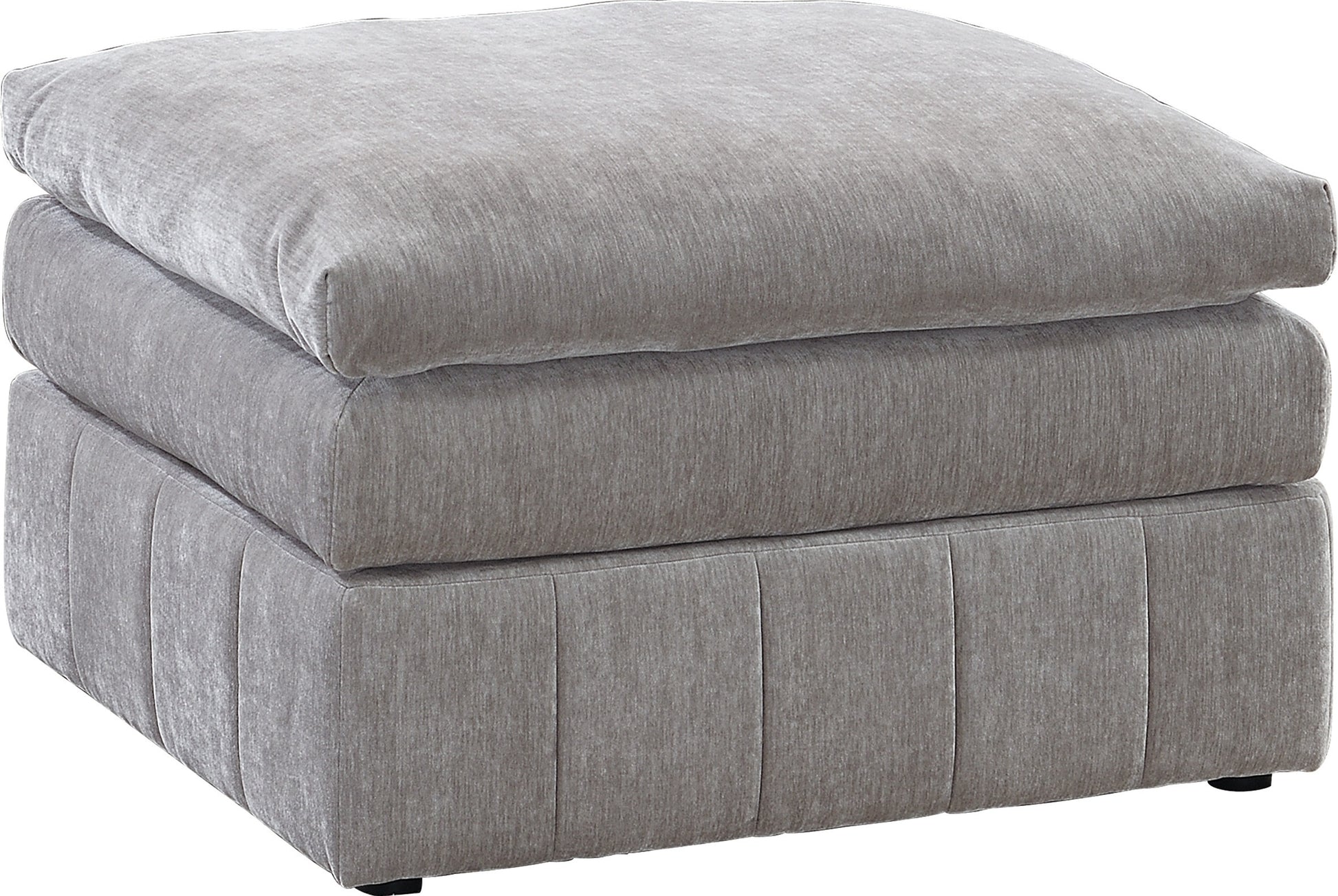 Contemporary 1Pc Ottoman Modular Plush Chair Sectional Sofa Living Room Furniture Granite Morgan Fabric Suede Grey Suede Primary Living Space Grey Contemporary,Modern Rectangle Fabric