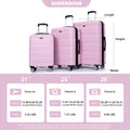 3 Piece Luggage Sets Pc Lightweight & Durable Expandable Suitcase With Two Hooks, Double Spinner Wheels, Tsa Lock, 21 25 29 Pink Pink Pc