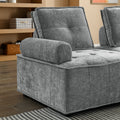 L Shape Modular Sectional Sofa, Diy Combination, Chenille Grey Chenille Wood Tight Back Eucalyptus Square Arms Foam Chenille 4 Seat