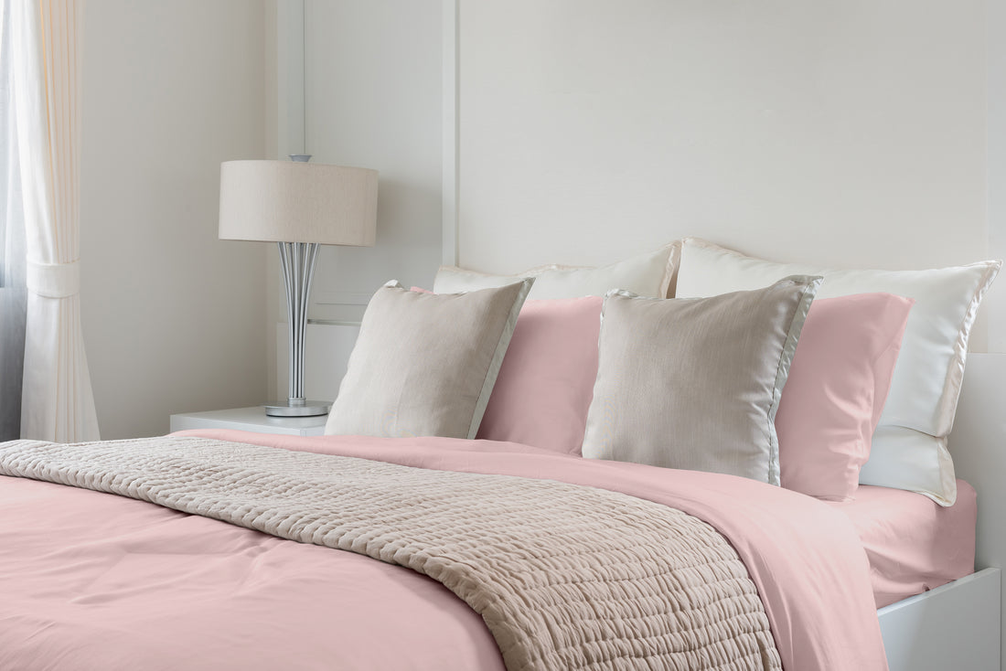 Luxurious Viscose From 100% Bamboo 2 Piece Pillowcase Setoeko Tex Certified, Queen Pale Rose Rose Bamboo