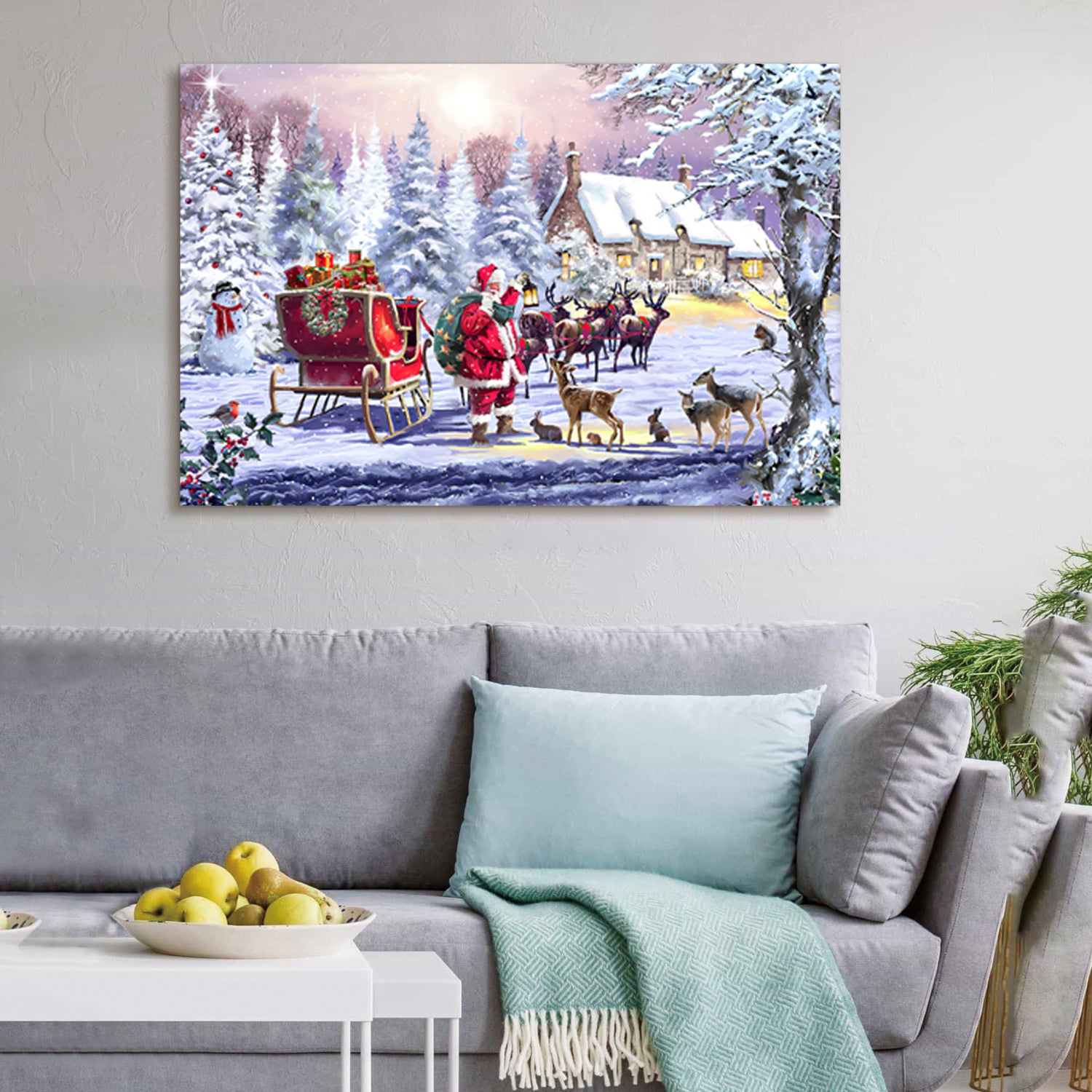 Framed Canvas Wall Art Decor Painting For Chrismas, Painting For Chrismas Gift, Decoration For Chrismas Eve Office Living Room, Bedroom Decor Ready To Hang Rectangle Framed Multicolor Christmas Oversized 41In Canvas Cultures And Diasporas