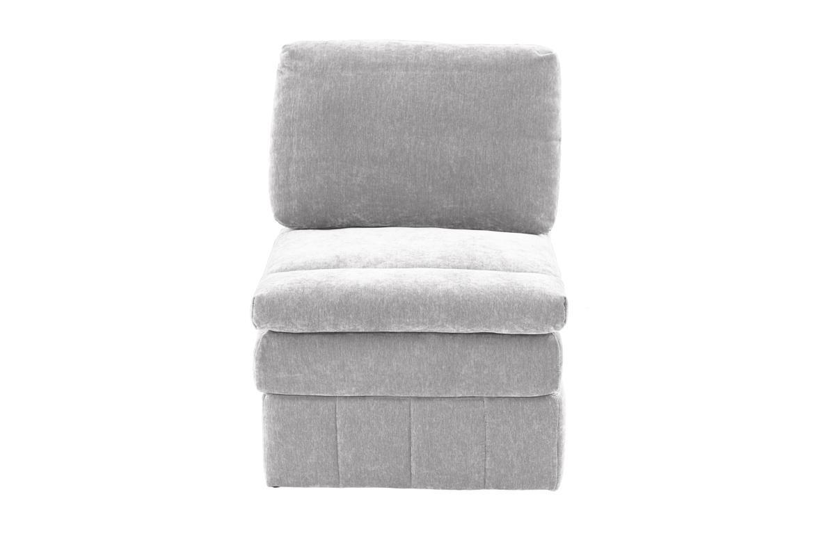 1Pc Armless Chair Modular Plush Chair Sectional Sofa Living Room Furniture Granite Morgan Fabric Suede Grey Suede Primary Living Space Cushion Back Contemporary,Modern Fabric 1 Seat