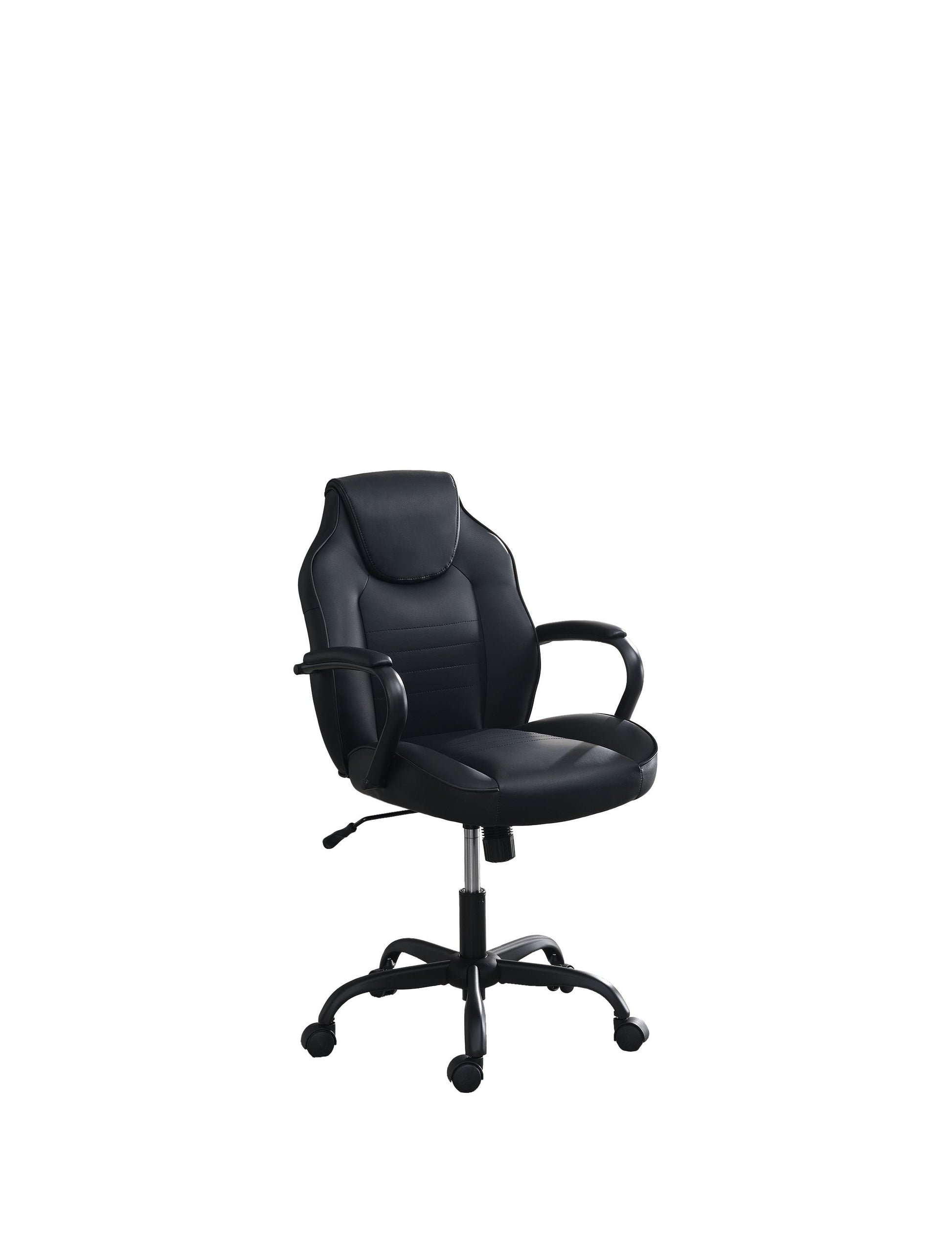 Office Chair In Black Faux Leather Black Faux Leather