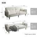 Sofa Bed In White Cotton Linen Fabric White Foam Fabric