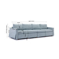 4 Seat Module Sectional Sofa Couch,Seat Cushion And Back Cushion Removable And Washable,Linen Fabric Cover,Light Blue Light Blue Wood Primary Living Space Medium Soft Foam Linen 4 Seat