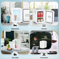 Mini Fridge, 4L 6 Can Portable Cooler & Warmer Freon Free Small Refrigerator Provide Compact Storage For Skincare, Beverage, Food, Cosmetics, White White Plastic