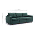 3 Seat Module Sectional Sofa Couch With 2 Ottoman For Living Room,Seat Cushion And Back Cushion Non Removable And Non Washable,Green Green Wood Primary Living Space Soft Modern Rubberwood Foam Linen 3 Seat