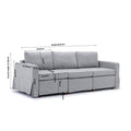 3 Seat Module Sectional Sofa Couch With 1 Ottoman,Seat Cushion And Back Cushion Removable And Washable,Light Grey Light Grey Wood Primary Living Space Soft Modern Rubberwood Foam Linen 3 Seat